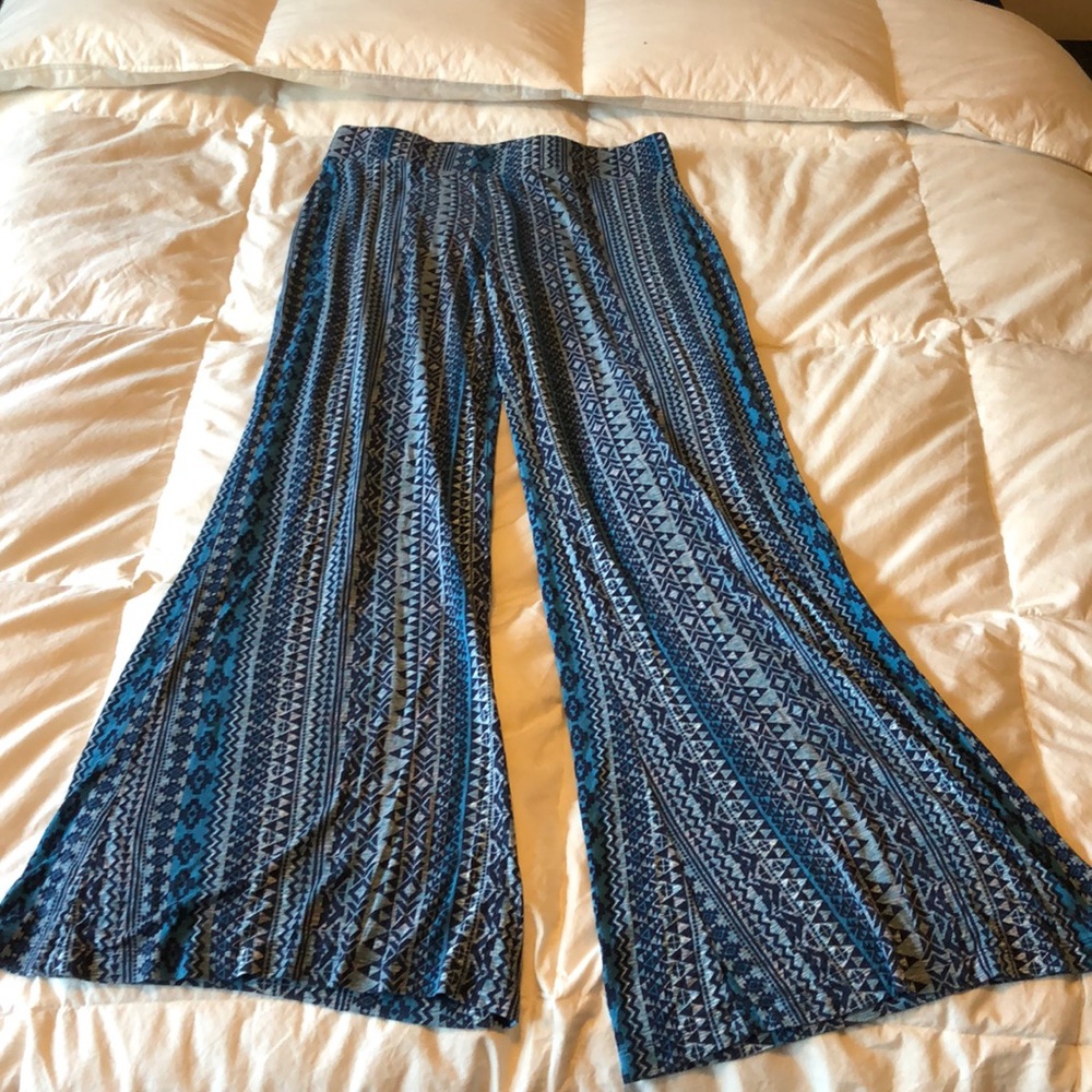 Blue patterned pants